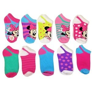 Minnie Mouse 10-Pack No Show Socks By Planet Sox - New